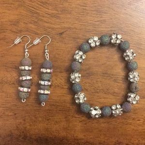 Handmade bracelet and earrings